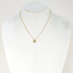 Tiffany & Co. Daisy Flower Diamond .05ct Necklace 16" 18k YG Picasso Auth w/Box